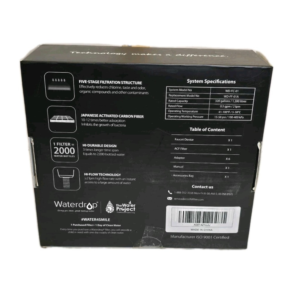 Waterdrop WD-FC-01 Faucet Filtration System - Activated Carbon Fiber - Picture 2 of 3